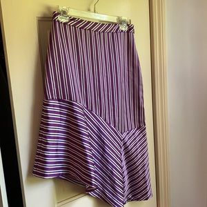 Purple Asymmetrical Striped Skirt